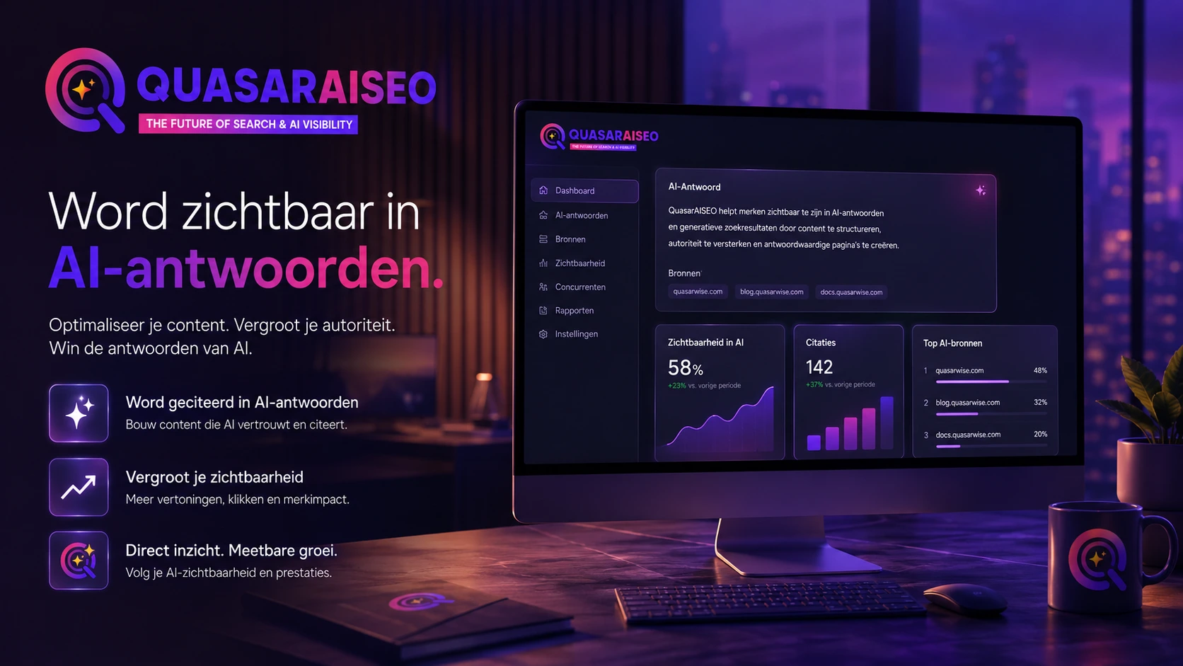 Dashboard voor het monitoren van structured data en AI-zichtbaarheid