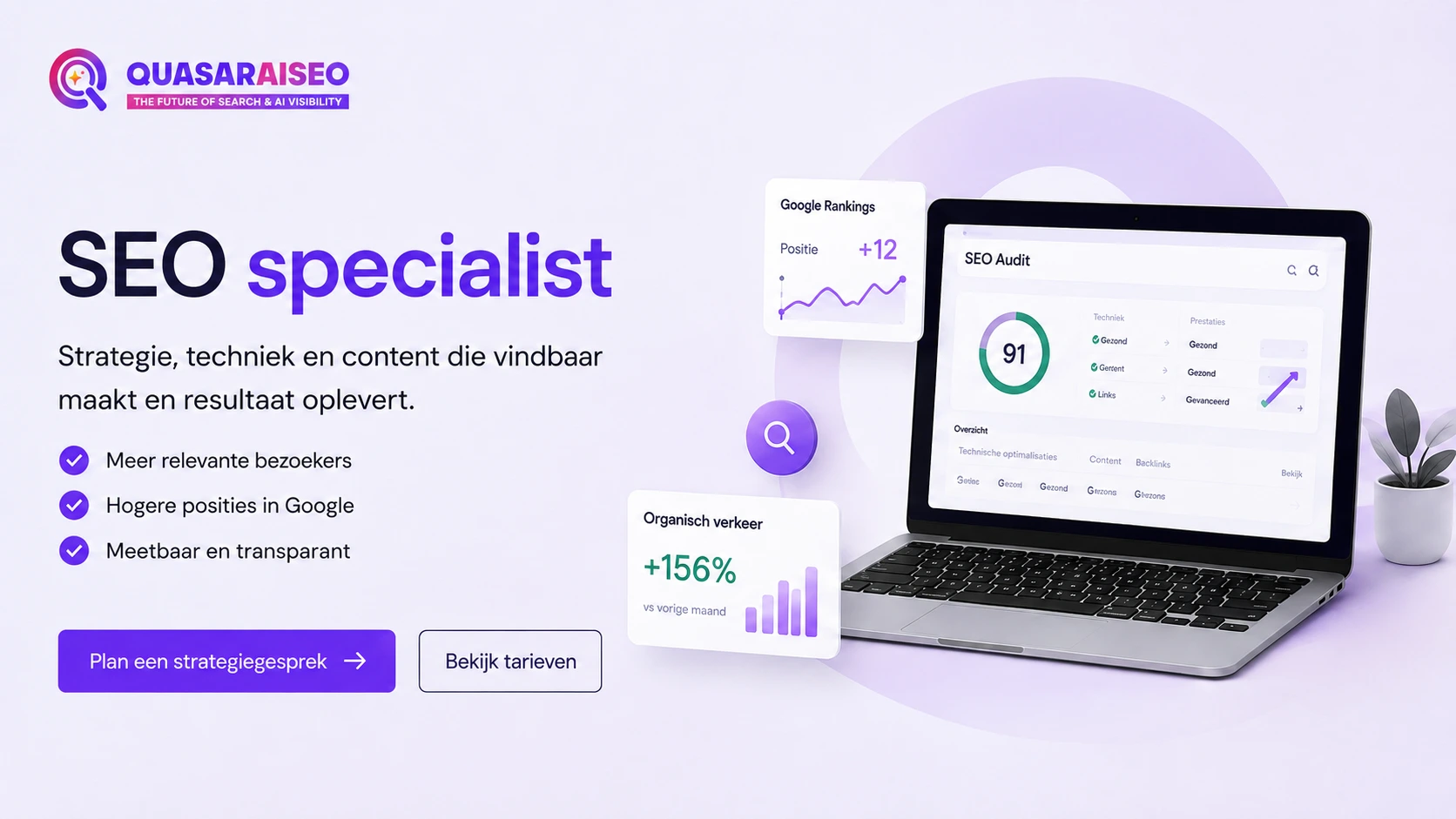 Illustratie van een SEO-dashboard, ter illustratie van het werk van een SEO specialist